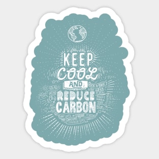 Keep Cool and Reduce Carbon Sticker